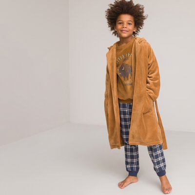 Vestaglia in pile, cappuccio ricamato LA REDOUTE COLLECTIONS