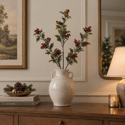 Set of 3 60cm Heritage Noel Frosted Red Berry Stems SO'HOME