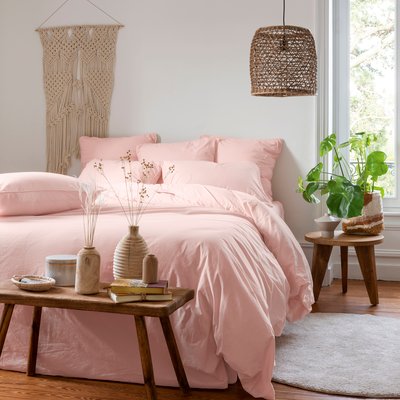 Housse de couette coton lavé bio SOUFFLE CARRE BLANC