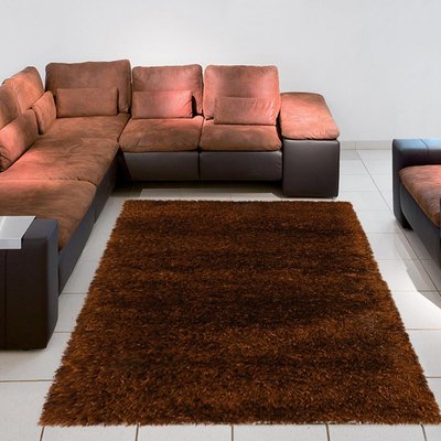 Tapis salon SHAGGY MELANGE en polyester doux et soyeux Fait main UN AMOUR DE TAPIS
