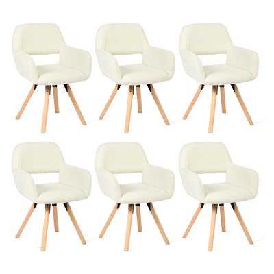 Lot de 6 chaises de salle à manger velours côtelé scandinave, CROMWELLMID MEUBLES COSY