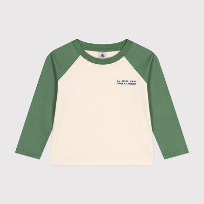 Cotton Jersey T-Shirt with Long Sleeves PETIT BATEAU