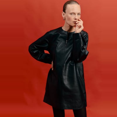 Robe courte en cuir MONOPRIX