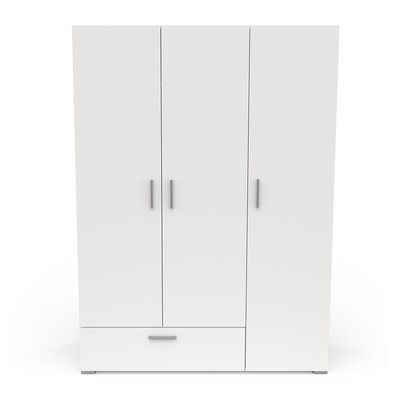 Armoire 3 portes, 1 tiroir et penderie avec lingère - L134,6 cm CALICOSY