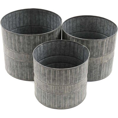 Ensemble de 3 cache-pots en zinc JARDINDECO