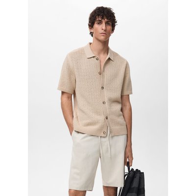 Polo maille ajourée boutons MANGO MAN