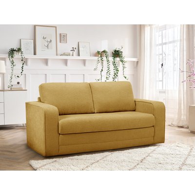 Canapé droit convertible 2 places en tissu texturé, COME BOBOCHIC