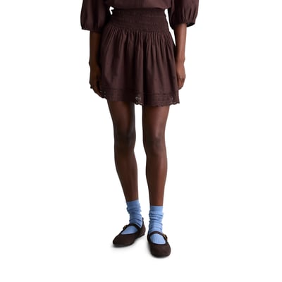 Broderie-Anglaise-Mini jupe évasée en pur coton bio MARC O’POLO DENIM