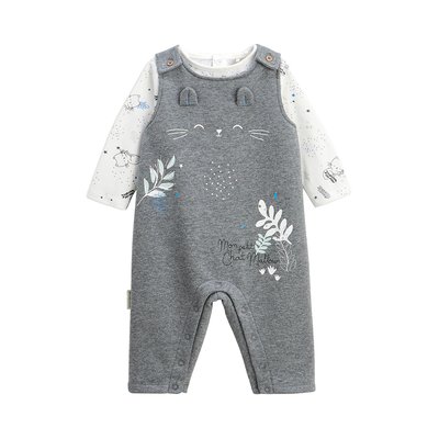 Ensemble salopette bébé en molleton et t-shirt Chatmallow PETIT BEGUIN