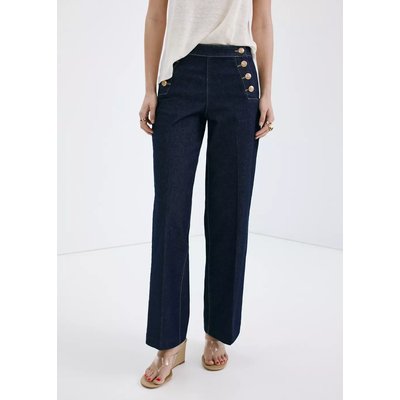 Jean wide leg boutons latérales MANGO