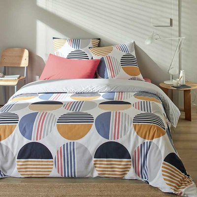 Parure imprimée housse de couette + taie(s) en coton, Liviau C DESIGN HOME TEXTILE