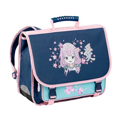 VIQUEL - Cartable scolaire MANGA 38cm - 2 compartiments - primaire - dos moussé - bleu marine VIQUEL