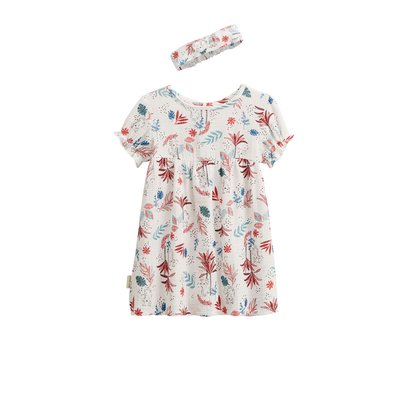 Robe bébé + headband en gaze de coton Aloha SAVANA PETIT BEGUIN