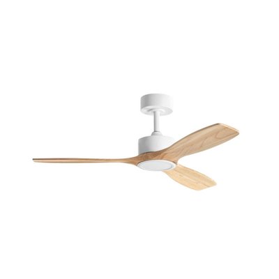 Ventilateur de plafond lumineux blanc et bois Santorini MILLUMINE