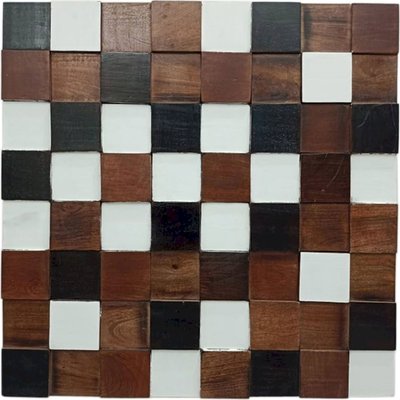 Panneau décoratif en bois, motif damier RECOLLECTION