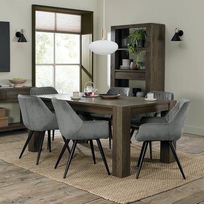Table de repas extensible 8 personnes en chêne fumé ALLEN PIER IMPORT