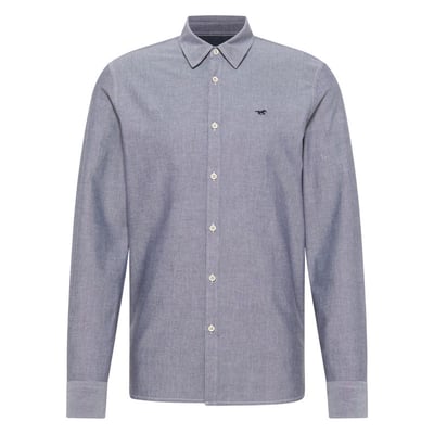 Chemise en coton bleu argenté avec un col chemise et boutonnière MUSTANG