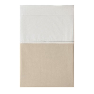 Drap plat bicolore en percale de coton, RENDEZ-VOUS ESSIX
