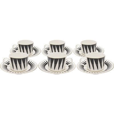 Lot de 6 tasses à café, HARLEQUIN KARE DESIGN