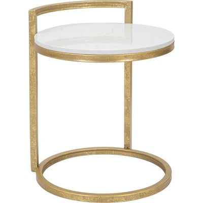 Table d'appoint ronde marbre et fer GLAM RECOLLECTION