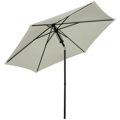 Parasol inclinable octogonal  Ø 2,65 x 2,35H m métal polyester gris clair OUTSUNNY