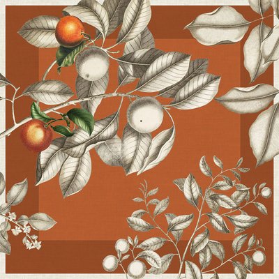 Serviette métis lin & coton lavé MANDARINES GARNIER THIEBAUT