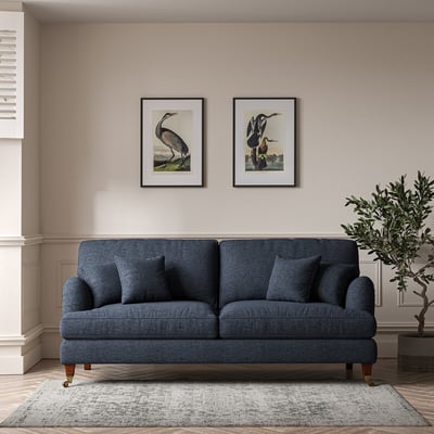 Emeline Soft Brushed 4 Seater Sofa with Castor Legs ÉDITÉ