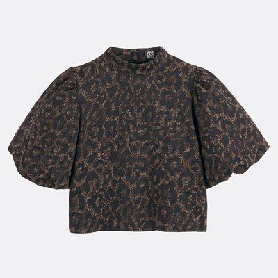 Blouse col montant, jacquard léopard LA REDOUTE COLLECTIONS