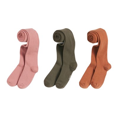 Lot de 3 collants unis en côte LA REDOUTE COLLECTIONS