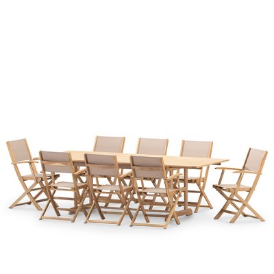 Salon de jardin, 8 chaises, JAVA LIGHT DEFORA HOME