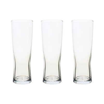 Lot de 3 chopes à bière en verre 36cl, MALT NOVASTYL