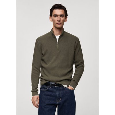 Pull-over maille côtelée col zippé MANGO MAN
