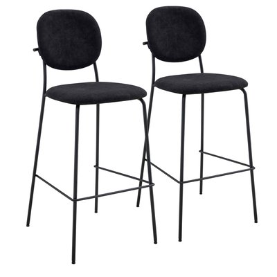 Lot de 2 chaises hautes en acier et tissu, LYA OVIALA