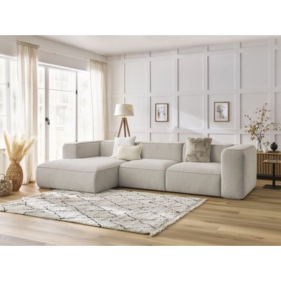 Canapé d'angle fixe 4 places en tissu texturé, ZEPHYR BOBOCHIC