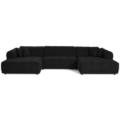 Canapé panoramique en U 7pl en tissu texturé, RAY BEST MOBILIER