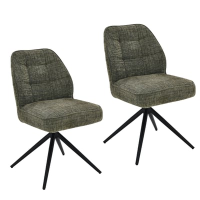 Chaise pivotante en tissu, assise épaisse (lot de 2) LUGANO PIER IMPORT