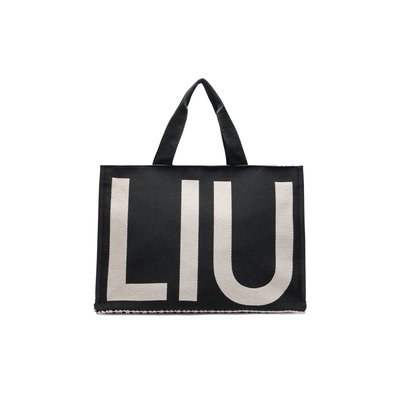 Sac cabas en jacquard monogramme noir LIU JO