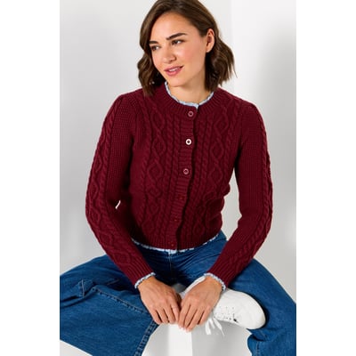 Cardigan en Maille Torsadée à Bordure Tissée Trinnie JOE BROWNS