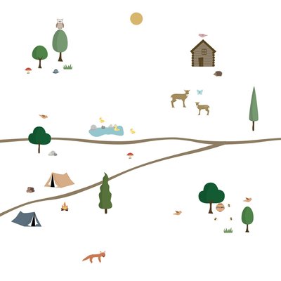 Sticker Mural Grande Frise Balade en Foret 6m ARCHIV