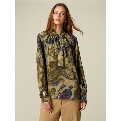 Blouse à motif avec nœud à nouer OLTRE