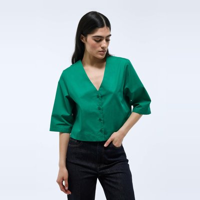 Top manches courtes uni en coton MONOPRIX