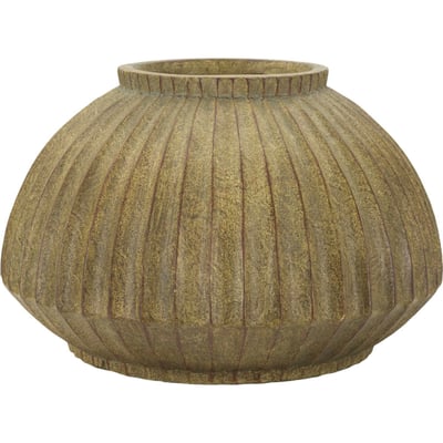 Vase bas cannelé esprit rustique MODERN RECOLLECTION