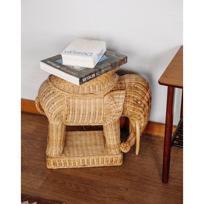 Pouf en osier Jean-Philippe N°28 - Bon état DEBONGOUT