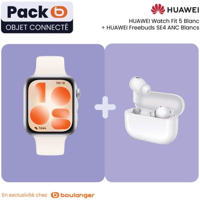 Montre connectée Pack Watch FIT 5 blanc+Freebuds SE 4 HUAWEI