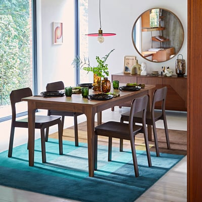 Table à manger, extensible, plaqué noyer, 6 à 10 couverts, VINTELE LA REDOUTE INTERIEURS