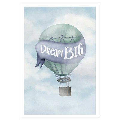 Affiche enfant rêver grand bleu HEXOA