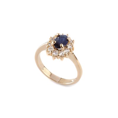 Bague saphir véritable plaqué or DAXON