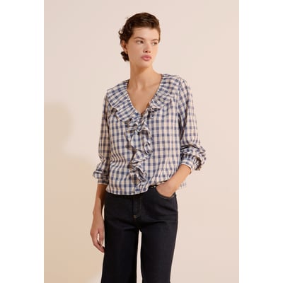 Blouse volantée en coton à carreaux BRUNILDE CRX ETAM