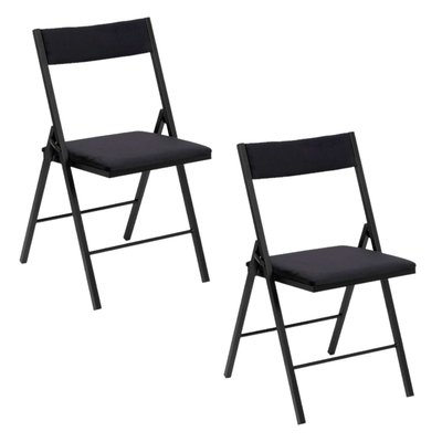 Lot de 2 chaises pliantes carrées en velours TOILINUX