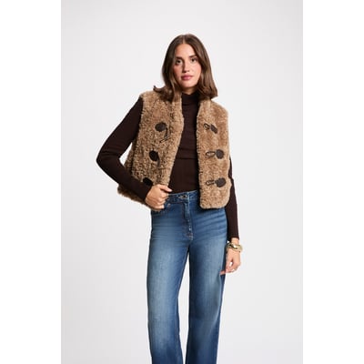 Gilet sans manches col châle MORGAN